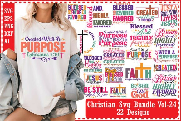 Christian SVG Bundle Vol-24: Graphics for Faith-Based T-Shirt Designs
