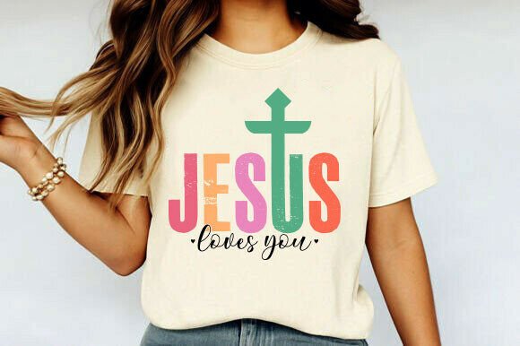 Jesus Loves You SVG, Colorful Religious